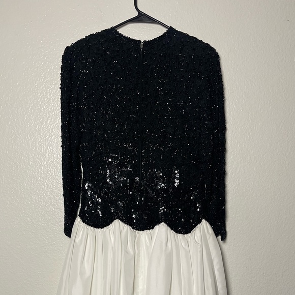 Naeem Khan Riazee Nights Rare Vintage Evening Dress Silk Beaded Black 10 - Picture 9 of 12